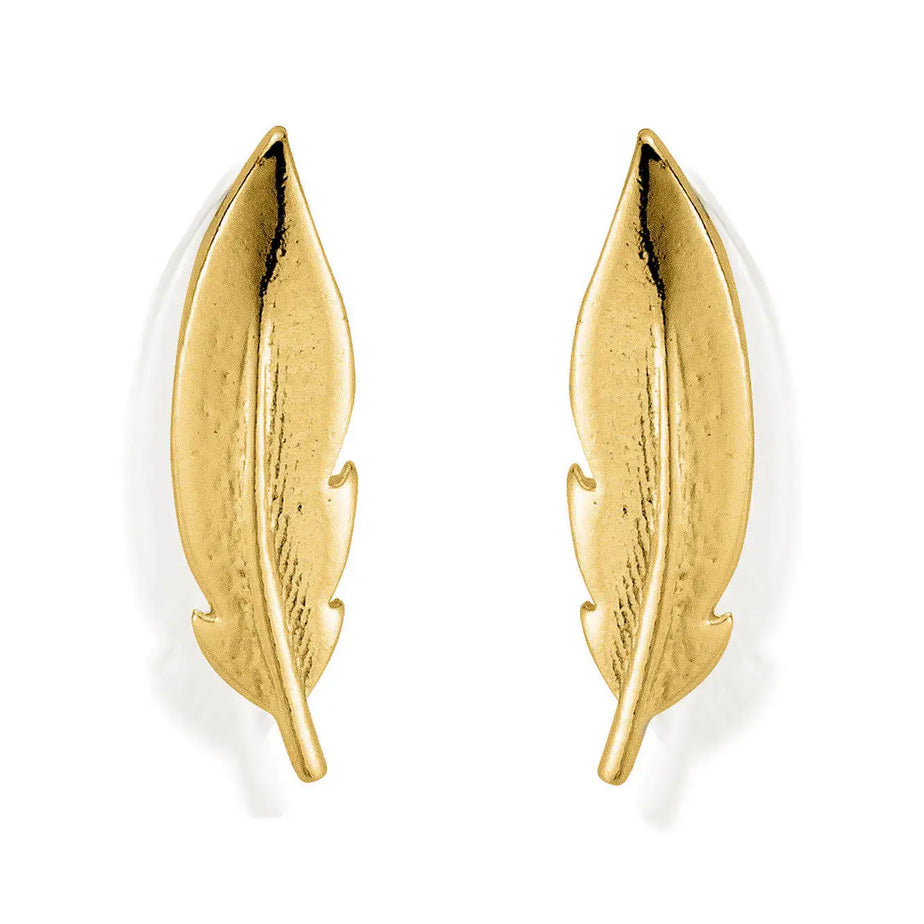 ChloBo Gold  Feather Cuff Stud Earrings