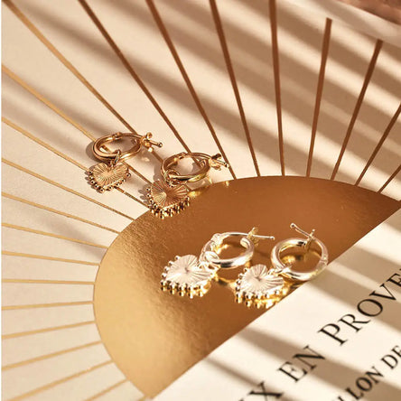 ChloBo Gold Glowing Beauty Small Hoop Earrings