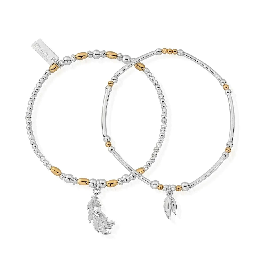 ChloBo Strength and courage Set of 2 Silver & Gold
