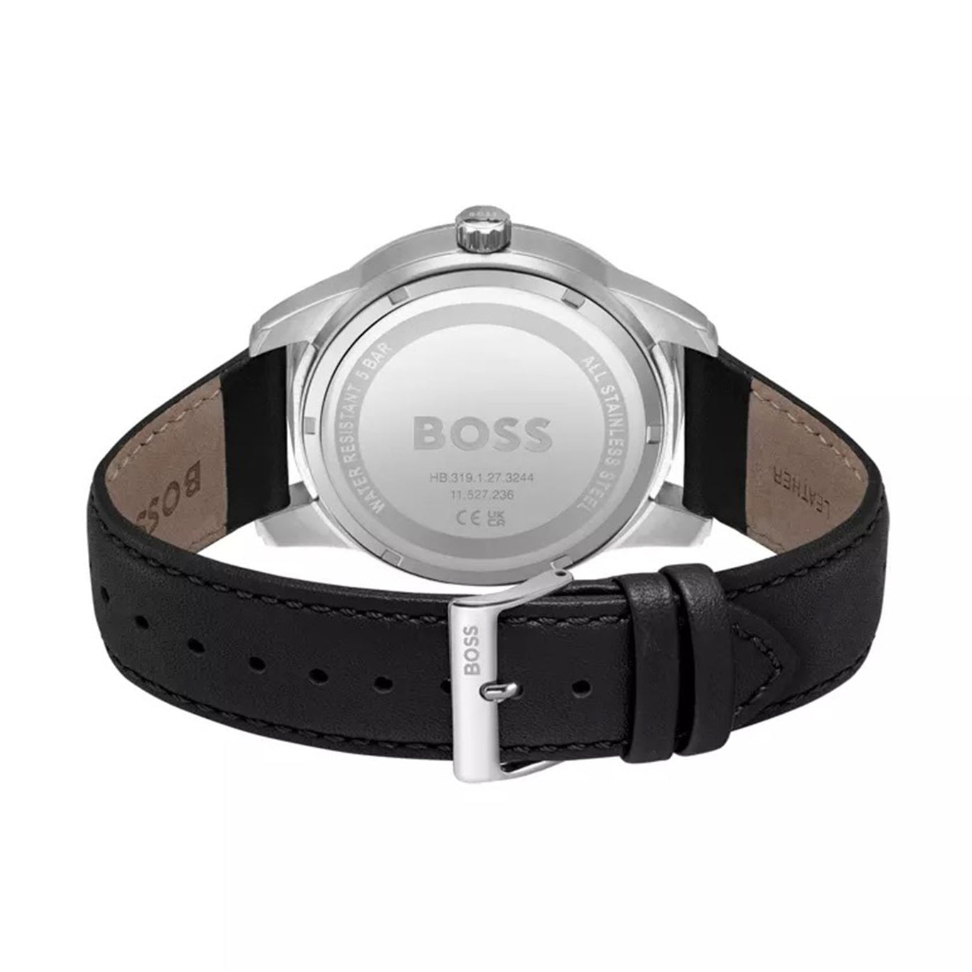 Boss Men's Sophio Chronograph Black Dial with Leather Strap Watch