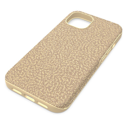 Swarovski High smartphone case iPhone 13, Gold tone