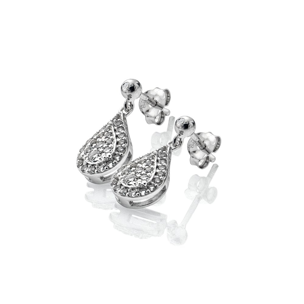 Hot Diamonds Glimmer White Topaz Drop Earrings