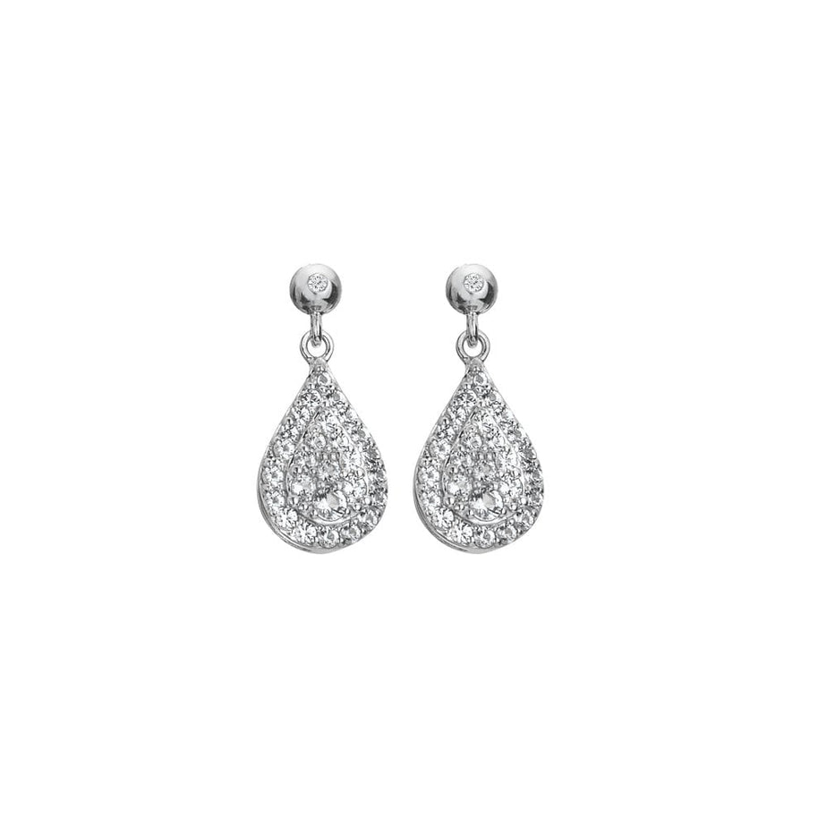 Hot Diamonds Glimmer White Topaz Drop Earrings