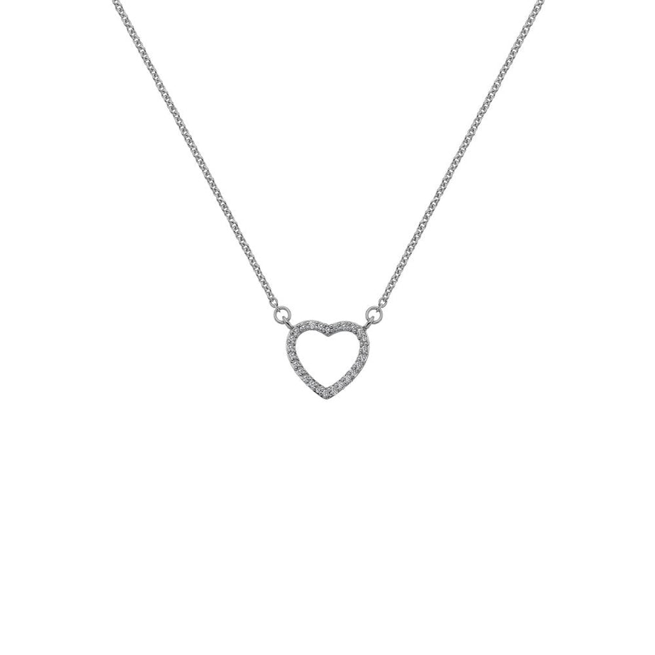 Hot Diamonds 9ct White Gold Ripple Heart Necklace
