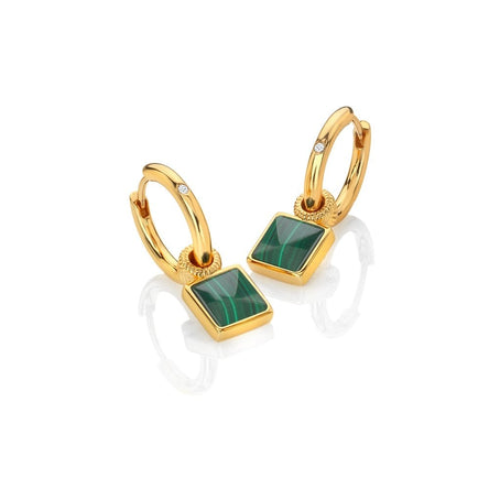 Hot Diamonds X Jac Jossa Revive Malachite Square Earrings