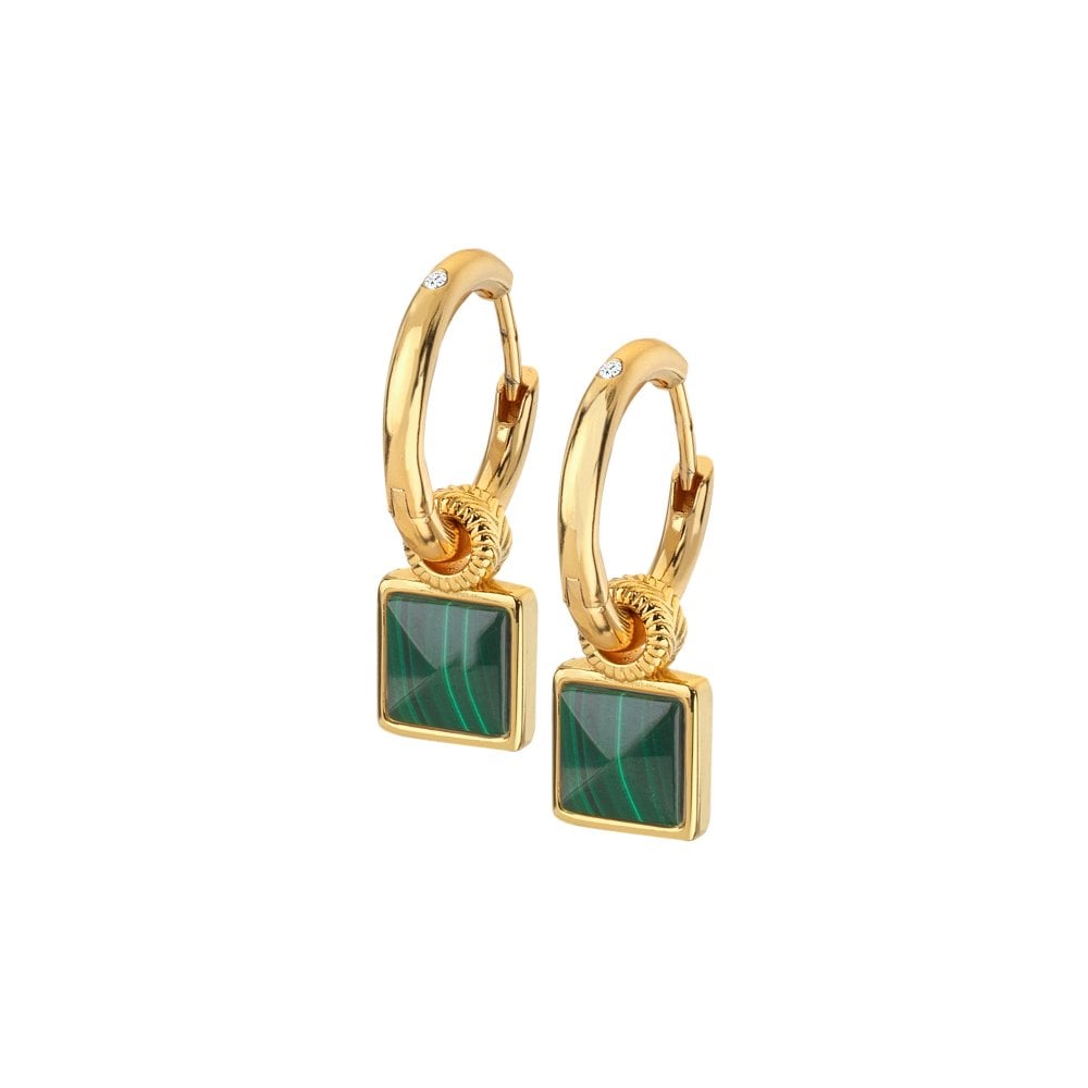 Hot Diamonds X Jac Jossa Revive Malachite Square Earrings