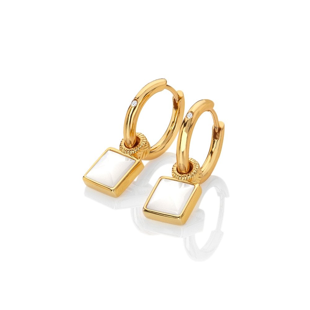Hot Diamonds x Jac Jossa Calm Mother of Pearl Square Earrings