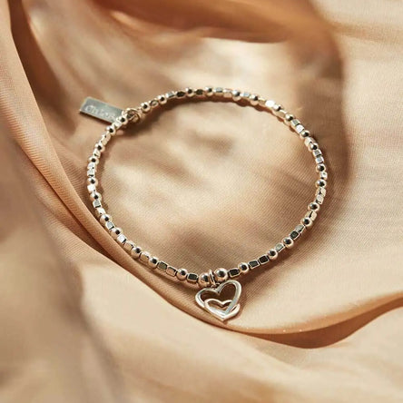 ChloBo Inner Spirit Silver Interlocking Love Heart Bracelet
