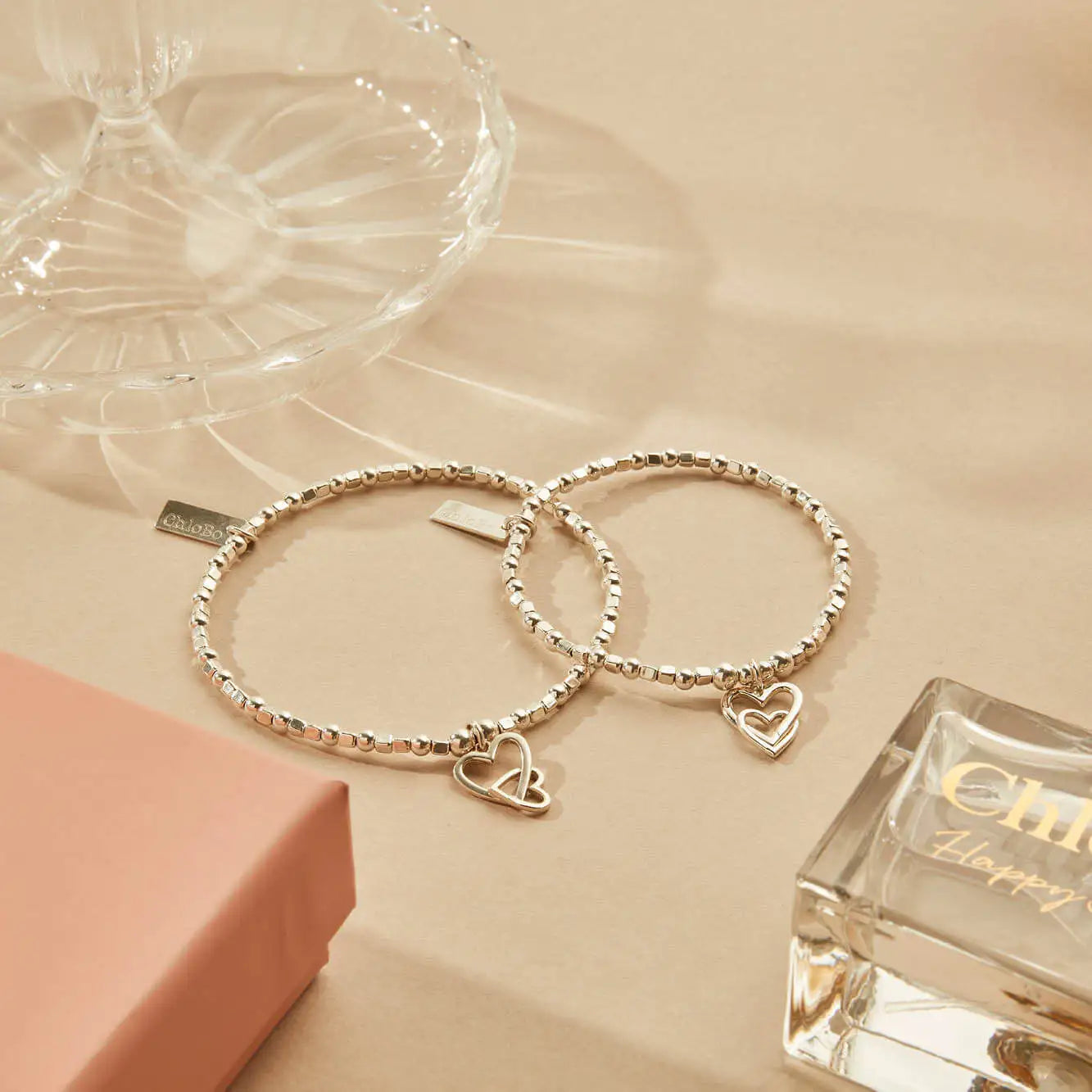 ChloBo Mini Cube Interlocking Love Heart Bracelet