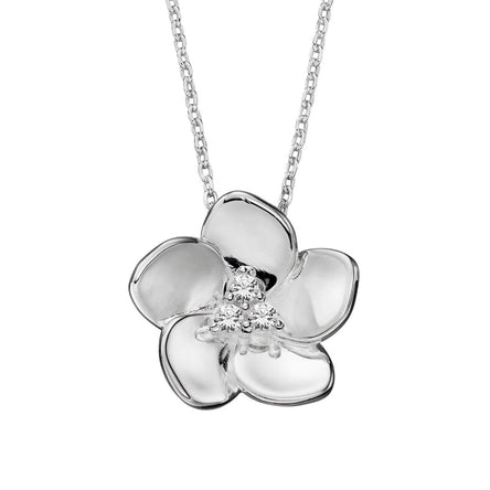 Cubic Zirconia Cherry Blossom Pendant