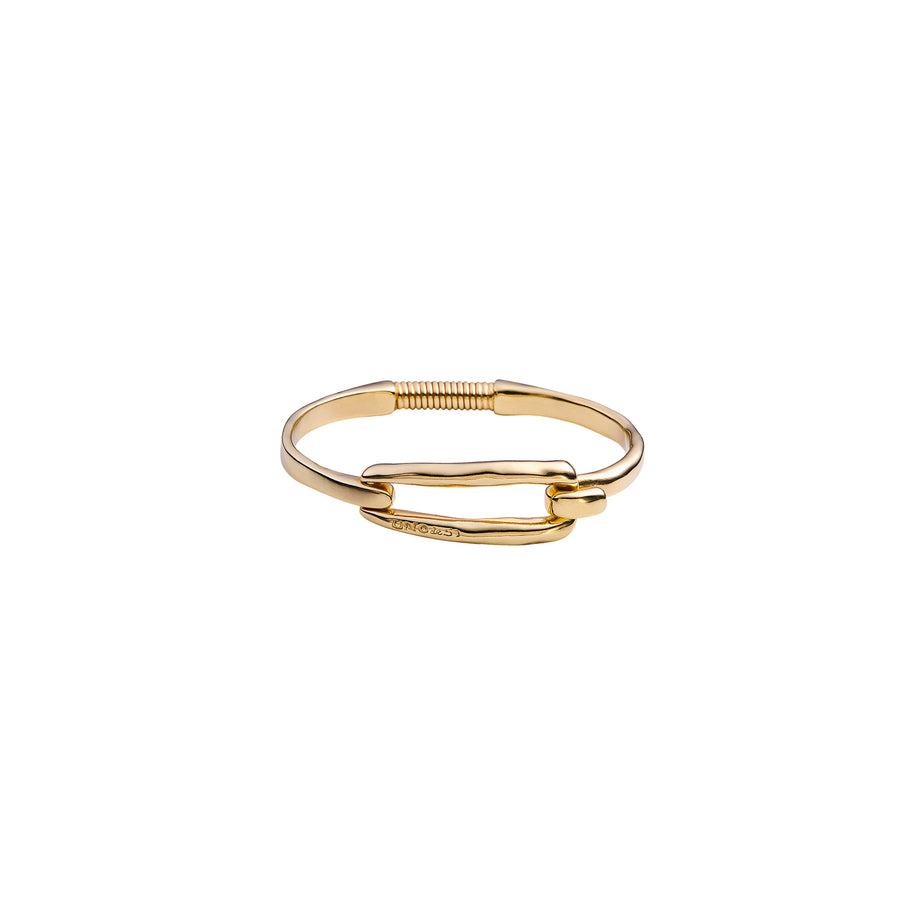 UNO de 50 Gold Tone Buckle Bangle Bracelet