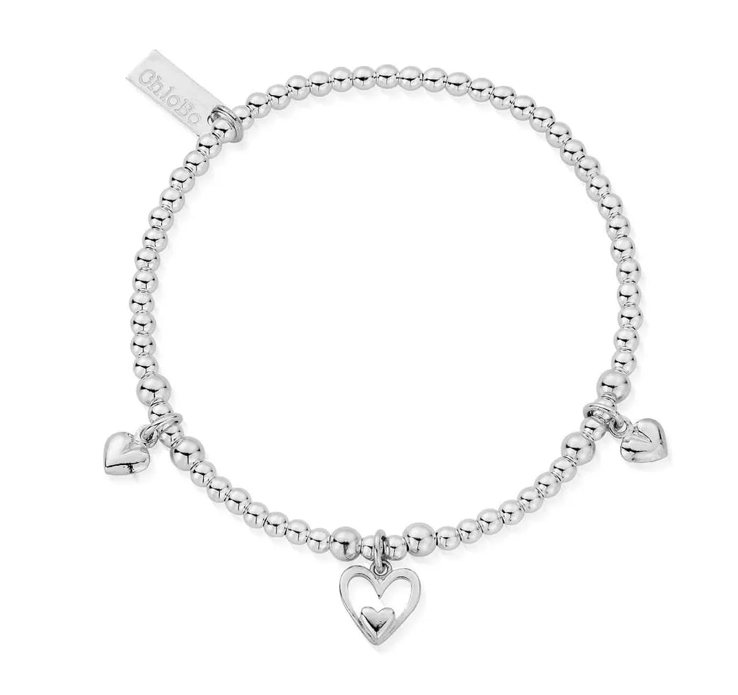 ChloBo Silver Triple Heart Bracelet