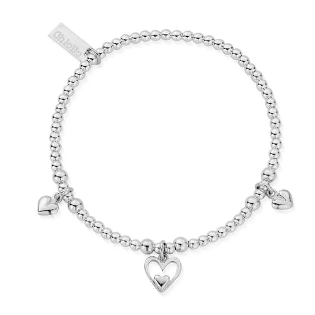 ChloBo Silver Triple Heart Bracelet